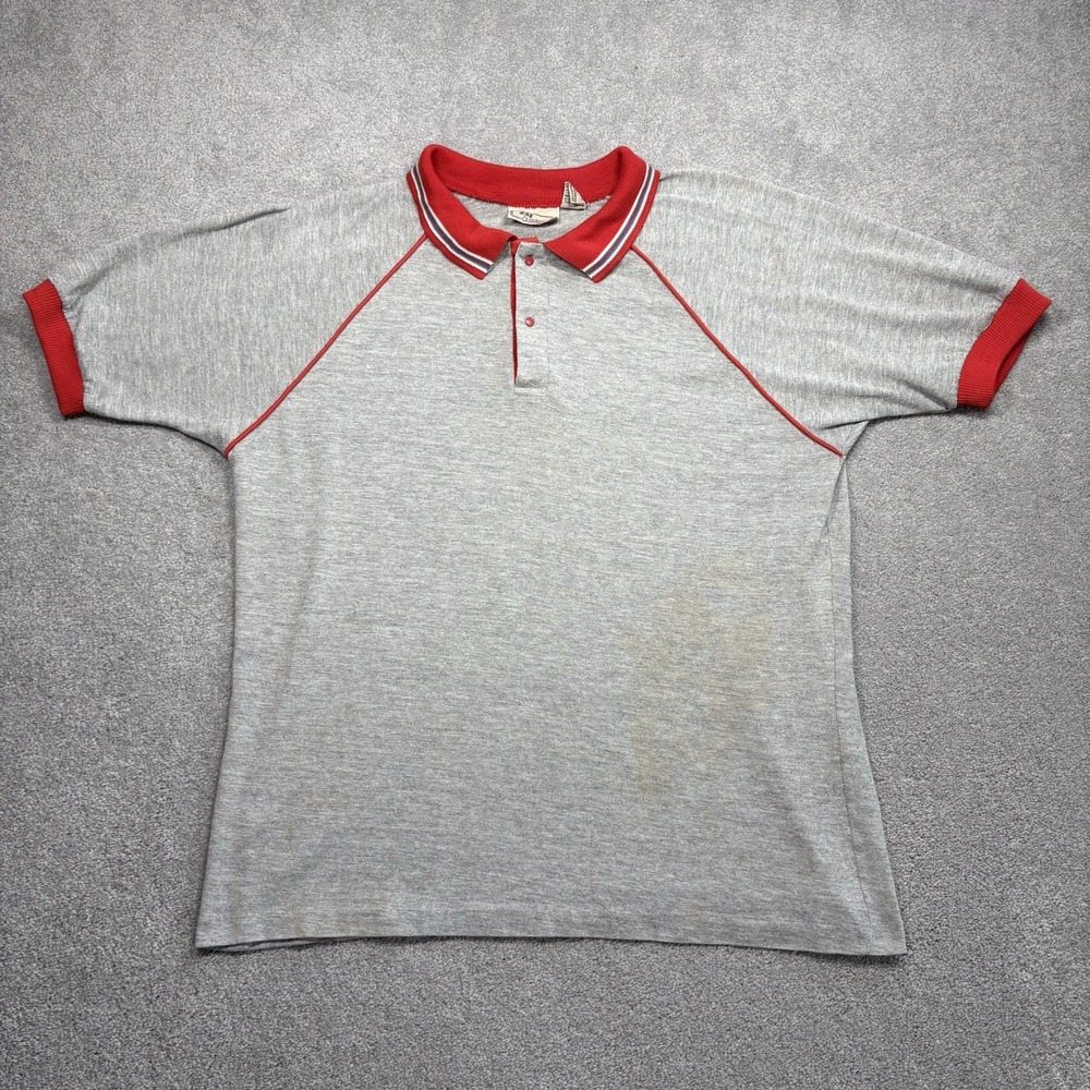 1970s Landmark Polo Vintage Men’s Size Medium Short Sleeve Gray Streetwear